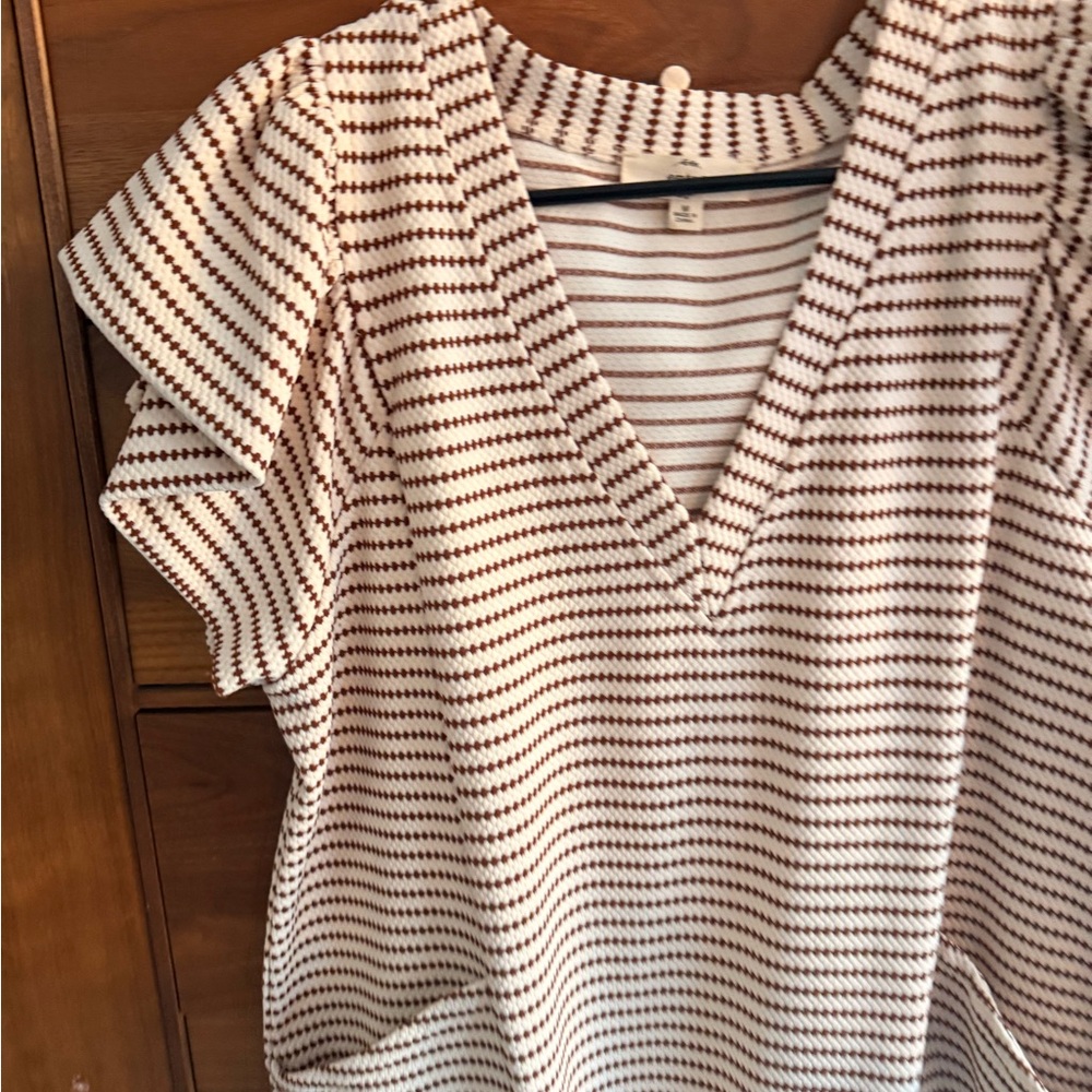 Entro DOTTED LINE DRESS, ECRU MOCHA Size M - Picture 9 of 10